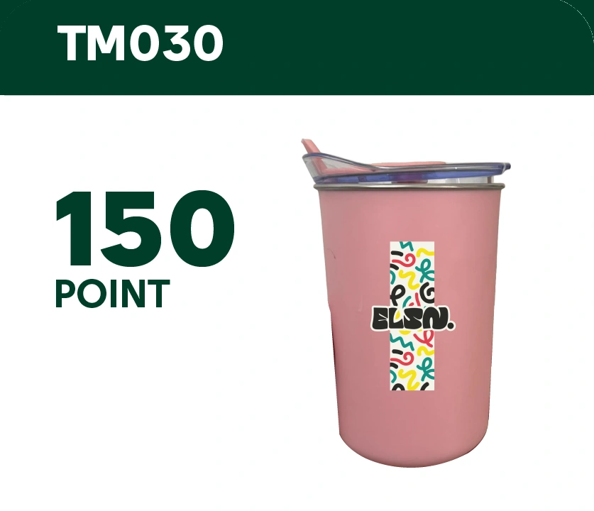 Tumbler Mug Elsana TM030 — Geometric Pop (Dusty Rose)
